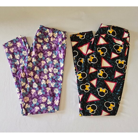 LuLaroe Mickey Mouse Leggings 2 Pairs OS - Picture 1 of 3